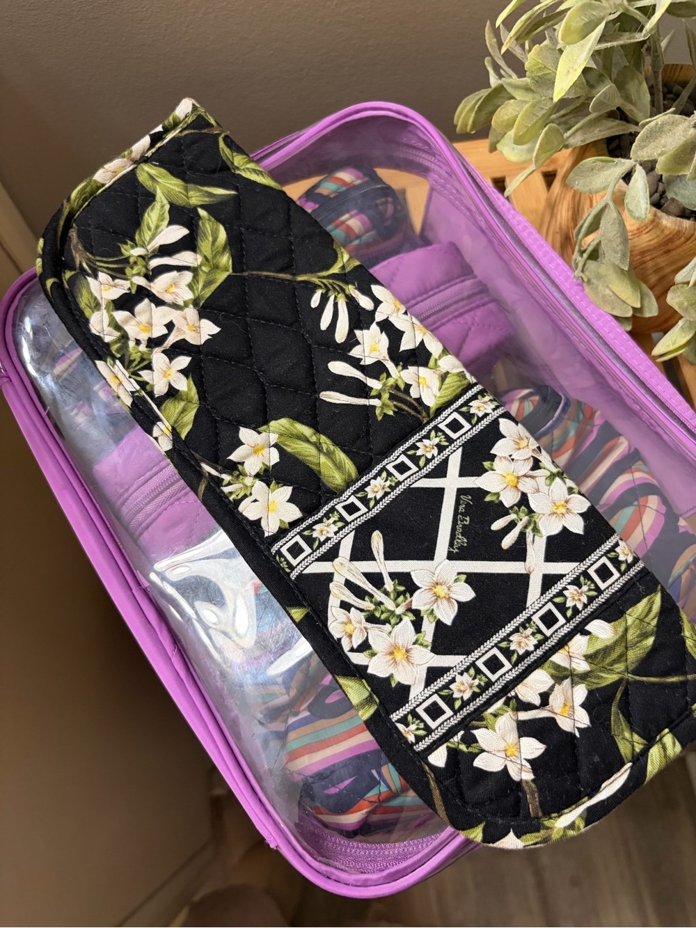 Vera Bradley Floral & Purple Clear Travel Cosmetic Set - Picture 4 of 4